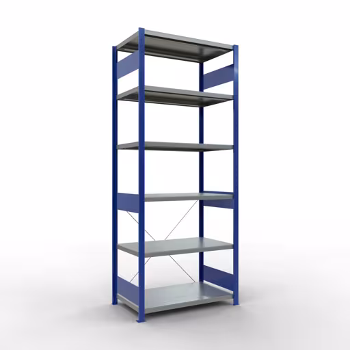 Image du produit n° 11 de l'article étagère de base, système enfichable MULTIplus250, 2500 x 1000 x 600 mm, 6 étagères, RAL 5010 bleu gentiane/galvanisé de la gamme de produits système enfichable de la marque Schulte Lagertechnik