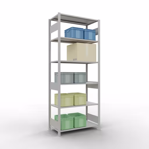 Immagine aggiuntiva dell'articolo Scaffale base, scaffale, sistema a innesto MULTIplus150, 2500 x 1000 x 500 mm (AxLxP), 6 ripiani, barre longitudinali, RAL 7035 grigio chiaro Immagine aggiuntiva dell'articolo Scaffale base, scaffale sistema a innesto MULTIplus150, 2500 x 1000 x 500 mm (AxLxP), 6 ripiani, barre longitudinali, RAL 7035 grigio chiaro da scaffale base