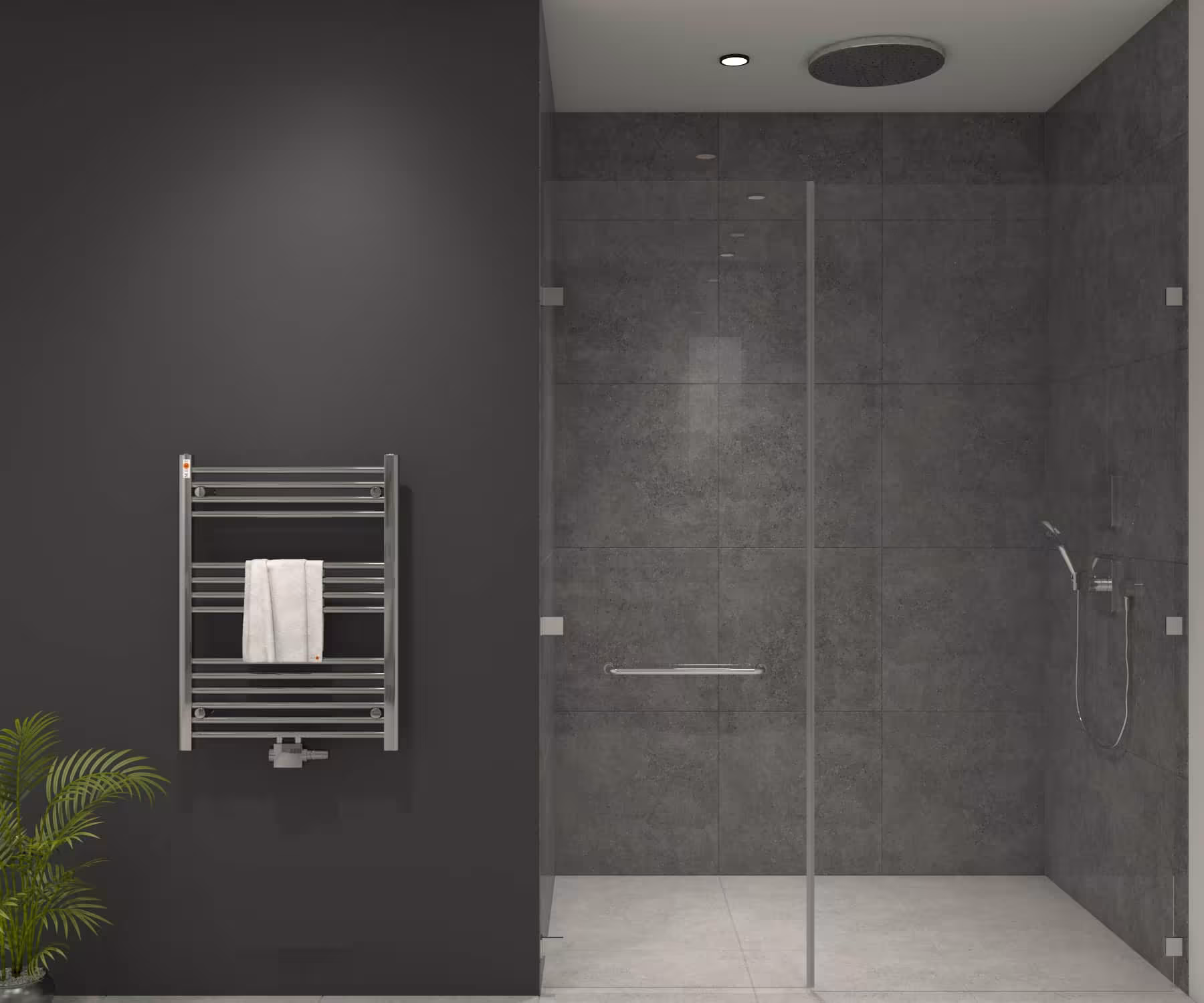 Radiatore da bagno MERT cromato dritto, attacco centrale, radiatore da bagno, articolo n. 3-60x080-M