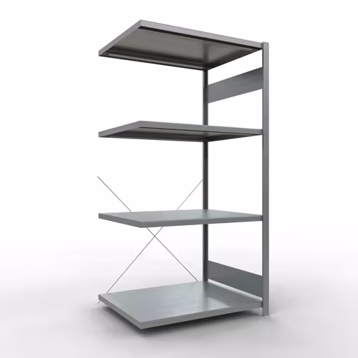 Scaffale aggiuntivo, scaffale, sistema a innesto MULTIplus330, 2000 x 1000 x 800 mm (AxLxP), 5 ripiani, traversa, zincato, ripiano aggiuntivo, articolo n. 13985