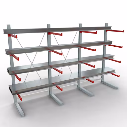 Figura n. 11 dell'articolo Scaffale completo K 6000, unilaterale, 3000 x 4500 x 1000 mm, RAL 7001 / RAL 3000, 5 livelli di stoccaggio del gruppo di prodotti scaffalature cantilever della marca Schulte Lagertechnik