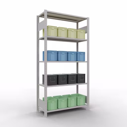 Figure n° 11 de l'article étagère de base, système d'étagères enfichables MULTIplus85, 2000 x 1000 x 400 mm, 5 étagères, gris clair RAL 7035 du groupe de produits système enfichable de la marque Schulte Lagertechnik