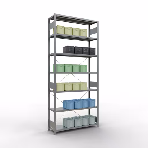 Figure n° 15 de l'article étagère de base du système enfichable 3000x1300x400 mm, type 250 kg, galvanisée du groupe de produits du système enfichable de la marque Schulte Lagertechnik