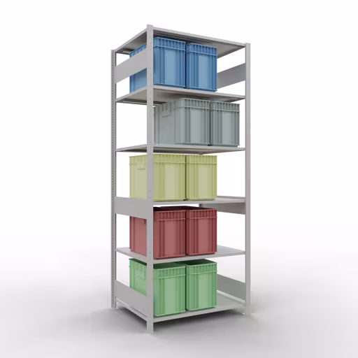 Immagine aggiuntiva dell'articolo Scaffale base, scaffale, sistema a innesto MULTIplus150, 2500 x 1000 x 800 mm (AxLxP), 6 ripiani, barre longitudinali, RAL 7035 grigio chiaro da scaffale base