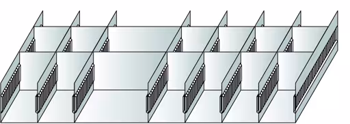 Jeu de plateaux à fentes 4 pour hauteur de tiroir 200 mm de Schulte Lagertechnik Kit de plateaux à fentes 4 pour hauteur de tiroir 200 mm, accessoires, réf. 25060
