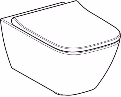 Geberit Smyle Set WC sospeso, angolare, con sedile WC, a filo pavimento, senza bordi, forma chiusa, bianco