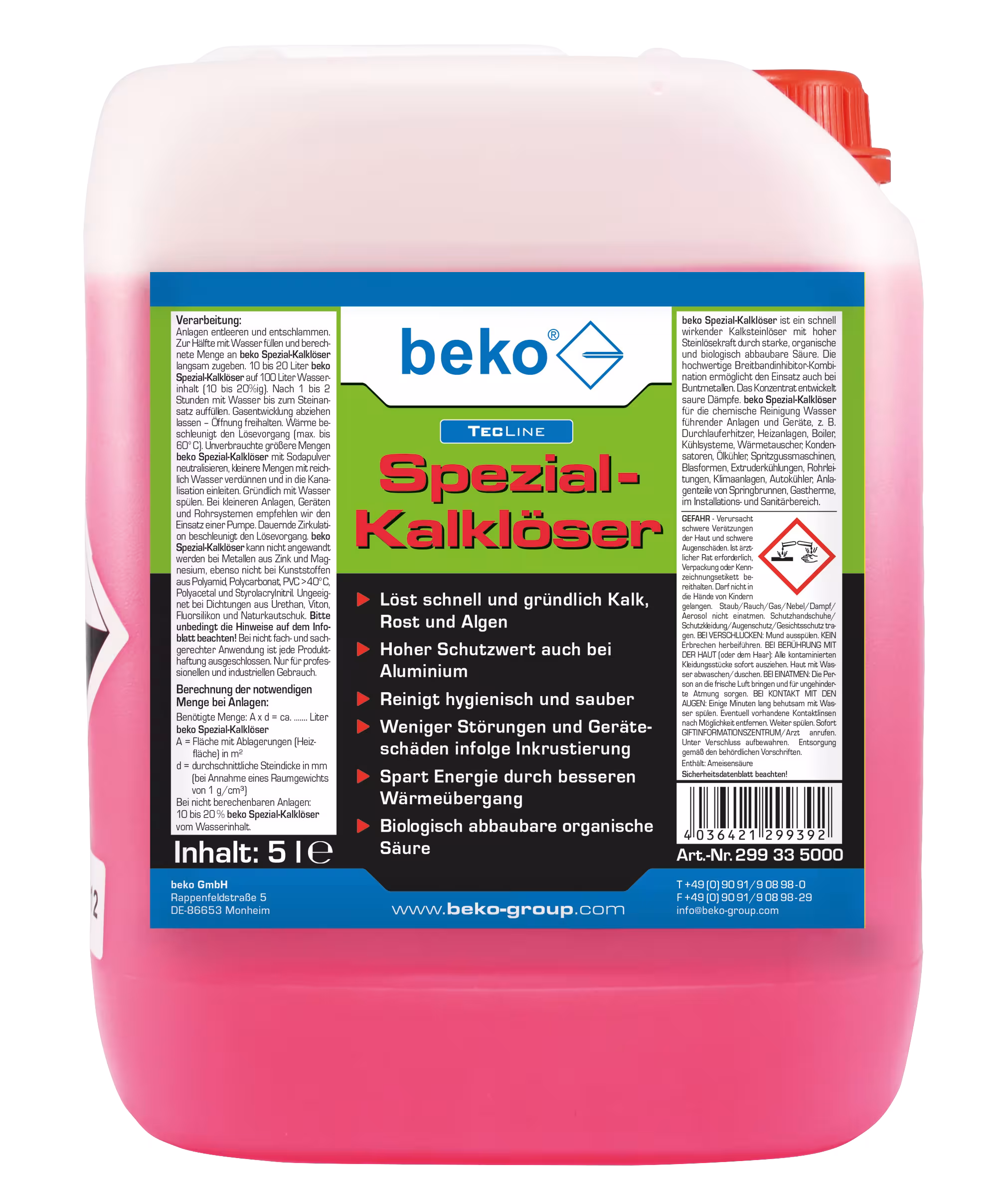 TecLine speciale anticalcare tanica da 5 l di Beko TecLine anticalcare speciale tanica da 5 l della categoria detergenti per sanitari con articolo n. 299 33 5000