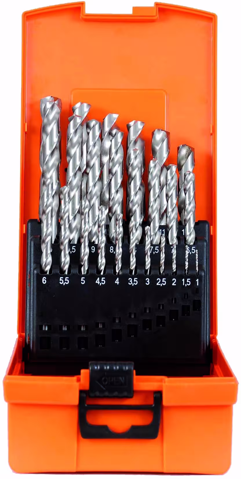 Cassette en plastique HSS-G 1-13 mm 25 pièces, perceuse, réf. 67375