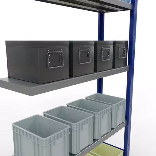, Étagère MULTIplus250 système enfichable, 2000 x 1000 x 300 mm, 5 étagères, RAL 5010 bleu gentiane/galvanisé de Schulte Lagertechnik de la gamme de produits système enfichable