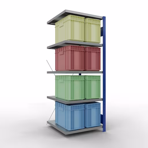 Figure n° 15 de l'article, Étagère MULTIplus250 système enfichable, 2000 x 750 x 800 mm, 5 étagères, RAL 5010 bleu gentiane/galvanisé/galvanisé du groupe de produits système enfichable de Schulte Lagertechnik
