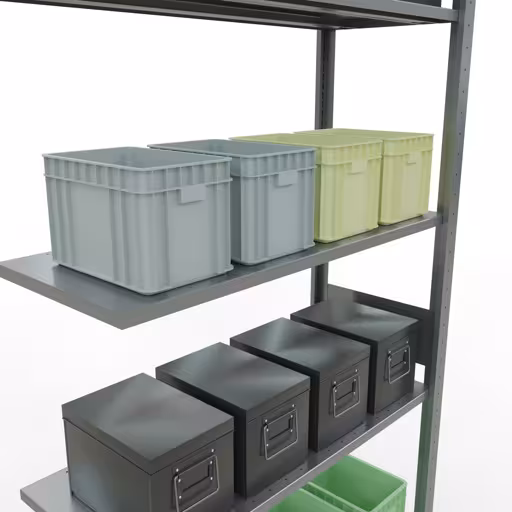 Image du produit n° 7 de l'article étagère complémentaire, étagère, système enfichable MULTIplus150, 3000 x 1000 x 400 mm, 7 étagères, galvanisé de la gamme de produits du système enfichable de Schulte Lagertechnik