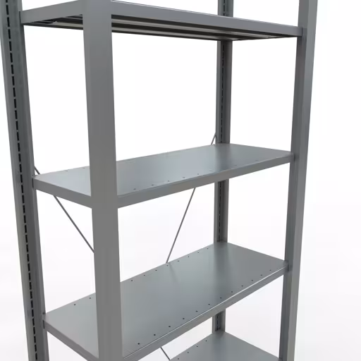Scaffale Basic, scaffale per ufficio, sistema a innesto MULTIplus85, 2300 x 750 x 300 mm (AxLxP), 7 ripiani, traversa, zincato, senza barra di arresto della marca Schulte Lagertechnik dal programma scaffali per ufficio