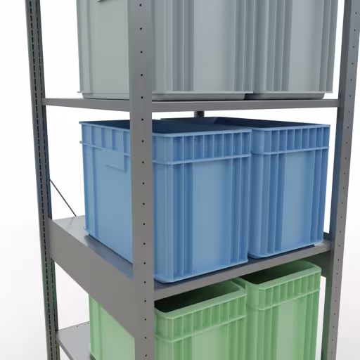 Étagère de base, étagère, système enfichable MULTIplus150, 2500 x 750 x 800 mm, 6 étagères, galvanisées de Schulte Lagertechnik avec le réf. 12781-75
