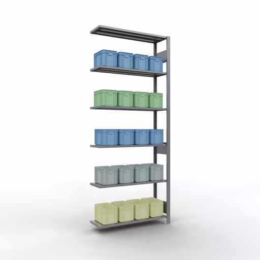 Immagine aggiuntiva dell'articolo Scaffale aggiuntivo, scaffale a scaffale, sistema a innesto MULTIplus150, 2500 x 1000 x 300 mm (AxLxP), 6 ripiani, barre longitudinali, zincato Immagine aggiuntiva dell'articolo Ripiano aggiuntivo, scaffale MULTIplus150 sistema a innesto, 2500 x 1000 x 300 mm (AxLxP), 6 ripiani, barre longitudinali, zincato da ripiano aggiuntivo