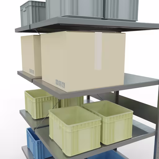 Immagine del prodotto n. 13 dell'articolo scaffale aggiuntivo, scaffale doppio, sistema di scaffali MULTIplus250, 3000 x 1000 x (2x600) mm (AxLxP), 2x7 ripiani, traversa, zincato dalla gamma di scaffali per scaffali della marca Schulte Lagertechnik
