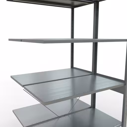 Figura n. 16 dell'articolo scaffale aggiuntivo, scaffale doppio, sistema a innesto per scaffali MULTIplus150, 2500 x 1000 x (2x500) mm (AxLxP), 2x6 ripiani, traversa, zincato del gruppo di prodotti scaffali della marca Schulte Lagertechnik