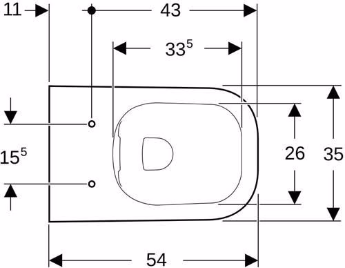 Geberit Smyle, WC sospeso, angolare, incasso a parete, senza bordi, bianco