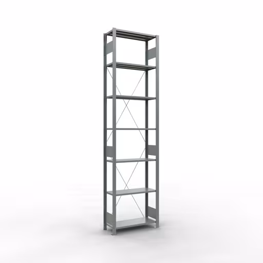 Immagine del prodotto n. 11 dell'articolo scaffale base, scaffale, sistema a innesto MULTIplus150, 3000 x 750 x 300 mm (AxLxP), 7 ripiani, traversa, zincato dalla gamma di prodotti del sistema a innesto della marca Schulte Lagertechnik