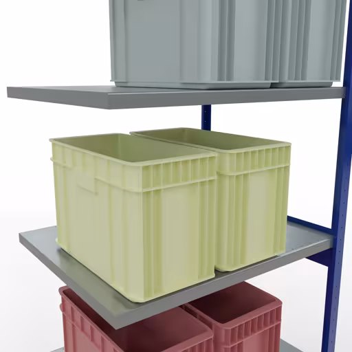 Image supplémentaire de l'article Système d'étagères MULTIplus250, 3000 x 1000 x 800 mm, 7 étagères, RAL 5010 bleu gentiane/galvanisé à partir d'une étagère supplémentaire