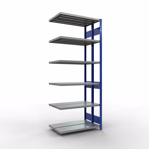 Immagine aggiuntiva dell'articolo Ripiano aggiuntivo, ripiano doppio, sistema di scaffali MULTIplus250, 2500 x 1000 x (2x300) mm (AxLxP), 2x6 ripiani, barre longitudinali, RAL 5010 blu genziana da ripiani doppi