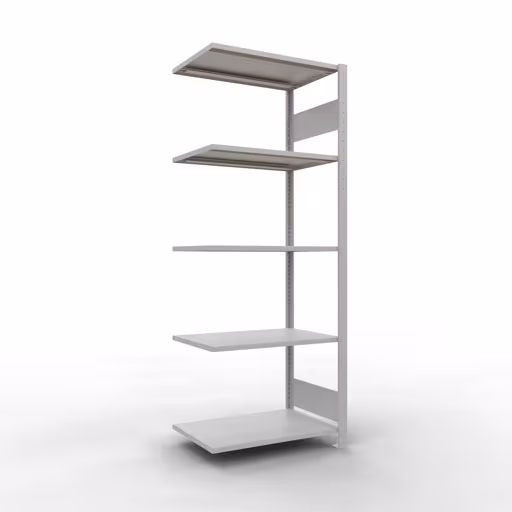 Rayonnage supplémentaire, étagère, système enfichable MULTIplus150, 2000 x 750 x 500 mm, 5 étagères, gris clair RAL 7035 de Schulte Lagertechnik avec le numéro d'article. 32655-75-LR