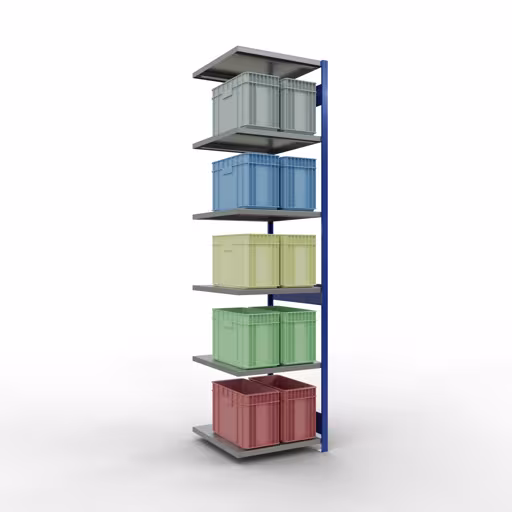 Figura n. 13 dell'articolo scaffale aggiuntivo, scaffale, sistema a innesto MULTIplus250, 3000 x 750 x 800 mm, 7 ripiani, RAL 5010 blu genziana/zincato/zincato del gruppo di prodotti sistema a innesto della marca Schulte Lagertechnik