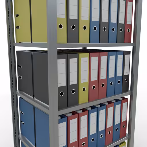 Figure n° 9 de l'article étagère de base, étagère de bureau, système enfichable MULTIplus150, 2000 x 750 x 600 mm, 6 étagères, galvanisées, de la gamme d'étagères de bureau de Schulte Lagertechnik