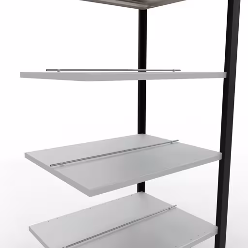 Produktbild Nr 12 des Artikels Anbauregal, Büro-Fachbodenregal Stecksystem MULTIplus150, 2000 x 750 x 600 mm (HxBxT), 6 Fachböden, Längenriegel, mit Mittelanschlag, schwarz/lichtgrau Abbildung Nr 12 des Artikels Anbauregal, Büro-Fachbodenregal Stecksystem MULTIplus150, 2000 x 750 x 600 mm (HxBxT), 6 Fachböden, Längenriegel, mit Mittelanschlag, schwarz/lichtgrau aus der Produktgruppe Büroregale von der Marke Schulte Lagertechnik