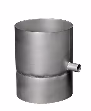 Elément de conduit EW à simple paroi avec canal d'évacuation des condensats D250 BL = 190 mm de la catégorie des systèmes de fumées à simple paroi en acier inoxydable avec réf. 670457