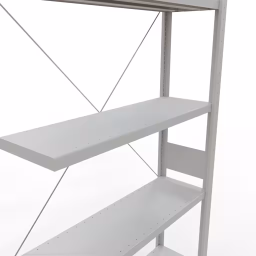 Étagère complémentaire, étagère, système enfichable MULTIplus330, 3000 x 1000 x 300 mm, 7 étagères, traverse, RAL 7035 gris clair de la catégorie étagère complémentaire avec le GTIN 4004514204448 Étagère supplémentaire, étagère, système enfichable MULTIplus330, 3000 x 1000 x 300 mm, 7 étagères, RAL 7035 gris clair de la marque Schulte Lagertechnik de la gamme de produits du système enfichable