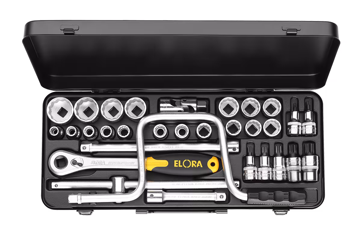 Set chiavi a bussola 1/2", 31 pezzi 10-32 mm, ELORA-770/771-LXZNK/U dalla categoria chiavi a bussola 1/2" con l'articolo n. 0771525502900