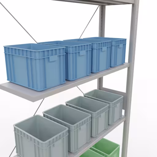 Figure n° 11 de l'article étagère complémentaire, étagère à étagères, système enfichable MULTIplus85, 3000 x 1000 x 300 mm, 7 étagères, RAL 7035 gris clair du groupe de produits système enfichable de la marque Schulte Lagertechnik