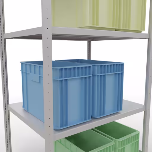 Figure n° 13 de l'article étagère de base, système d'étagères enfichables MULTIplus330, 2000 x 1000 x 800 mm, 5 étagères, gris clair RAL 7035 du groupe de produits système enfichable de Schulte Lagertechnik