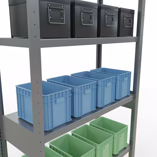 Étagère de base, étagère, système enfichable MULTIplus330, 2500 x 1000 x 400 mm, 6 étagères, galvanisée de Schulte Lagertechnik de la gamme de produits du système enfichable