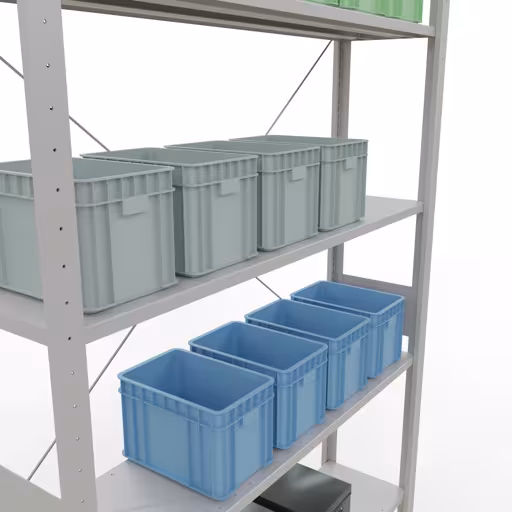 Image supplémentaire de l'article étagère de base du système enfichable 3000x1300x300 mm, type 150 kg, gris clair Image supplémentaire de l'article système enfichable étagère de base 3000x1300x300 mm, type 150 kg, gris clair à partir de l'étagère de base