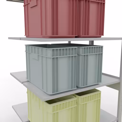 Une autre vue de l'article Tablette supplémentaire, tablette double, système d'étagères enfichables MULTIplus150, 2500 x 1000 x (2x500) mm (HxLxP), 2x6 tablettes, barres de longueur, RAL 7035 gris clair Une autre vue de l'article Étagère supplémentaire, étagère double, système d'étagères MULTIplus150, 2500 x 1000 x (2x500) mm, 2x6 étagères, RAL 7035 gris clair de la catégorie étagère