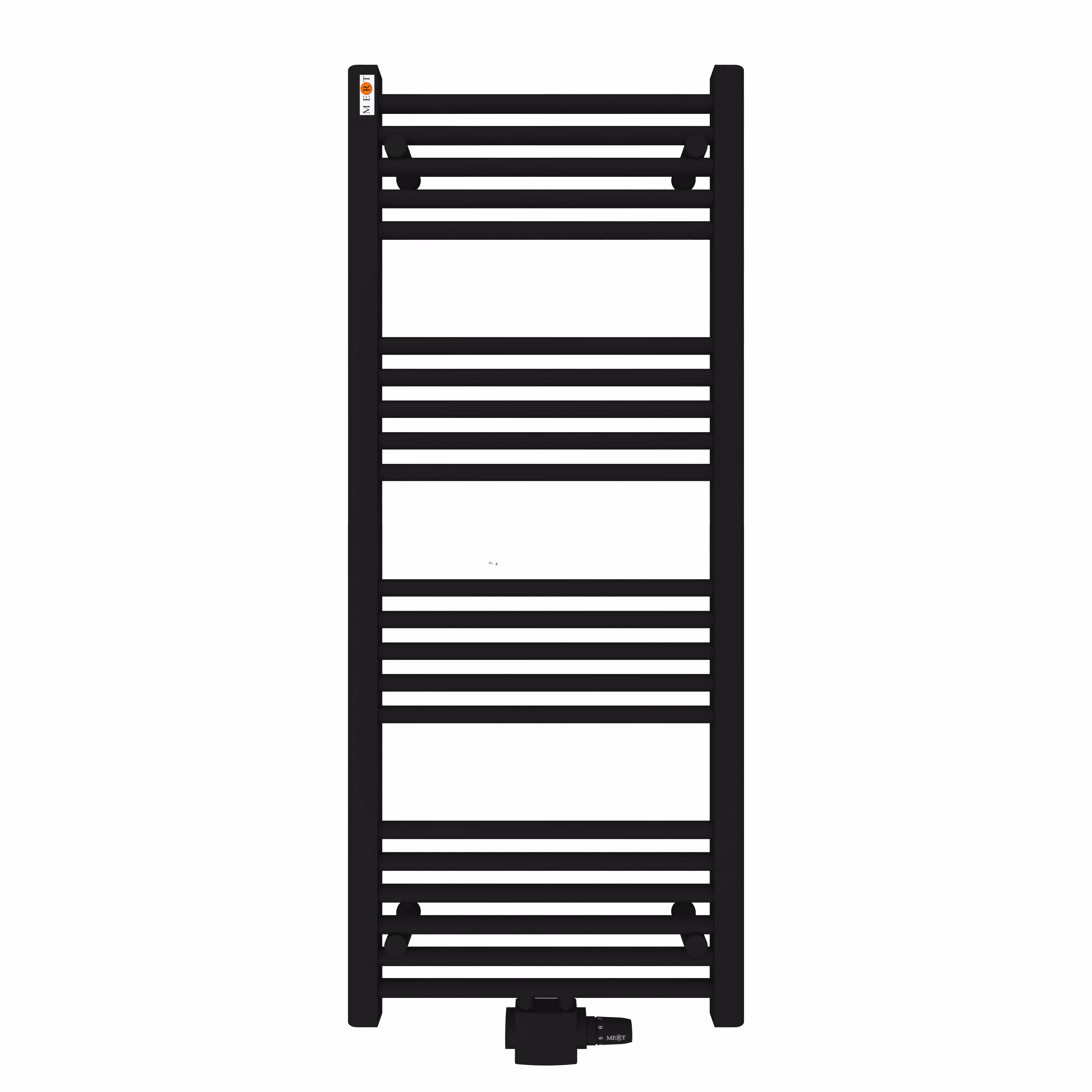 Radiateur de salle de bains MERT Comfort M, noir droit, 500x1200mm