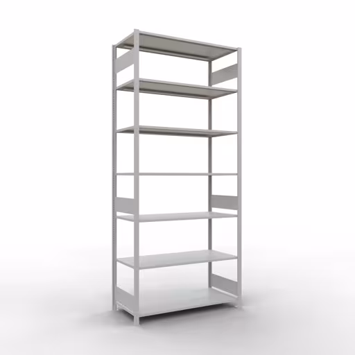 Étagère de base, étagère, système enfichable MULTIplus150, 3000 x 1300 x 600 mm, 7 étagères, RAL 7035 gris clair de la marque Schulte Lagertechnik de la gamme de produits du système enfichable