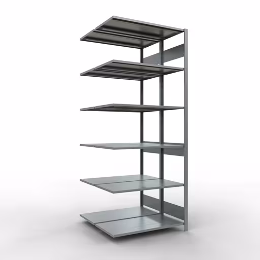 Figura n. 13 dell'articolo scaffale aggiuntivo, scaffale doppio, sistema a innesto per scaffali MULTIplus150, 2500 x 1000 x (2x500) mm (AxLxP), 2x6 ripiani, barre longitudinali, zincato dal gruppo di prodotti scaffali della marca Schulte Lagertechnik