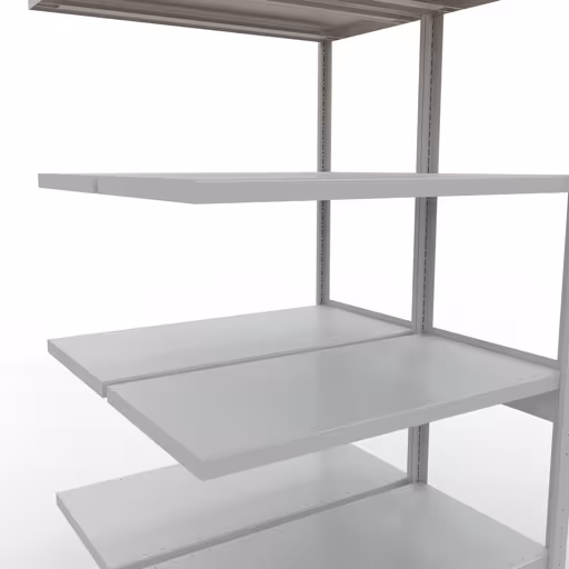 Image supplémentaire de l'article, étagère double, système d'étagères MULTIplus250, 2500 x 1000 x (2x500) mm, 2x6 étagères, gris clair RAL 7035 à partir d'étagères doubles