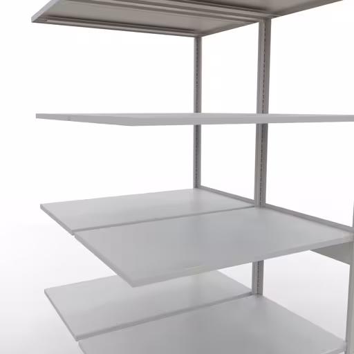 Anbauregal, Doppelregal, Fachbodenregal Stecksystem MULTIplus150, 2500 x 1000 x (2x600) mm (HxBxT), 2x6 Fachböden, Längenriegel, RAL 7035 lichtgrau von der Marke Schulte Lagertechnik aus der Produktreihe Fachbodenregale