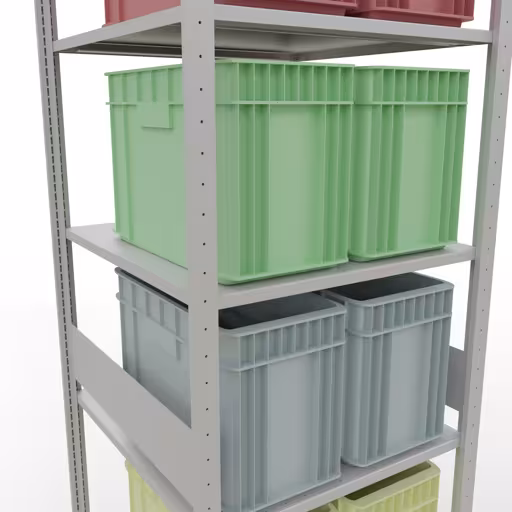 Étagère de base, étagère, système enfichable MULTIplus150, 3000 x 750 x 800 mm, 7 étagères, RAL 7035 gris clair de la marque Schulte Lagertechnik de la gamme de produits du système enfichable