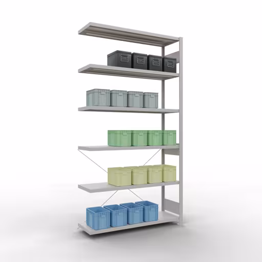 Image du produit n° 14 de l'article étagère supplémentaire système enfichable 2500x1300x400 mm, type 250 kg, gris clair Figure n° 14 de l'article système enfichable 2500x1300x400 mm, type 250 kg, gris clair du groupe de produits système enfichable de Schulte Lagertechnik