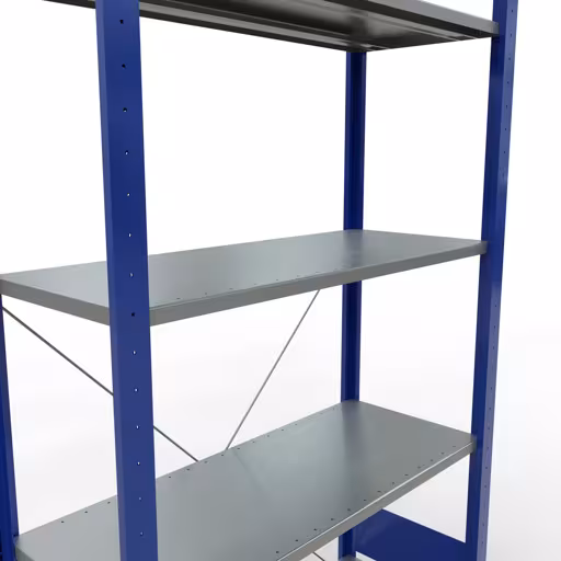 Étagère de base, étagère, système enfichable MULTIplus150, 2000 x 1000 x 400 mm, 5 étagères, RAL 5010/galvanisé de Schulte Lagertechnik de la catégorie des systèmes enfichables