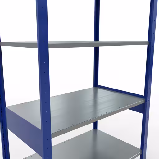 Immagine aggiuntiva dell'articolo Ripiano base, ripiano sistema a innesto MULTIplus150, 2500 x 1000 x 600 mm (AxLxP), 6 ripiani, barra longitudinale, RAL 5010 blu genziana/zincato dal ripiano base