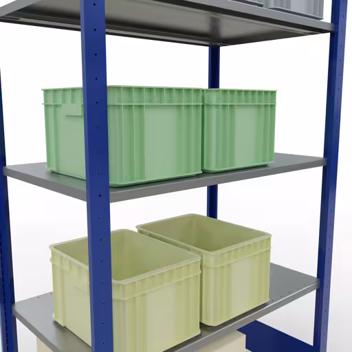 Figure n° 10 de l'article étagère de base, système d'étagères enfichables MULTIplus85, 2000 x 1000 x 600 mm, 5 étagères, RAL 5010 bleu gentiane du groupe de produits système enfichable de la marque Schulte Lagertechnik