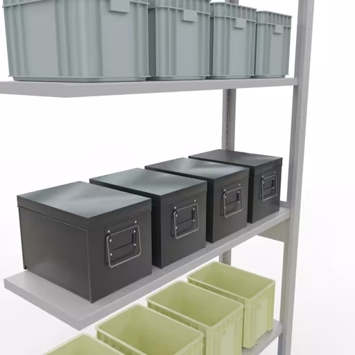 Étagère supplémentaire, étagère, système enfichable MULTIplus85, 2500 x 1000 x 300 mm, 6 étagères, gris clair RAL 7035 de la marque Schulte Lagertechnik de la gamme de produits du système enfichable
