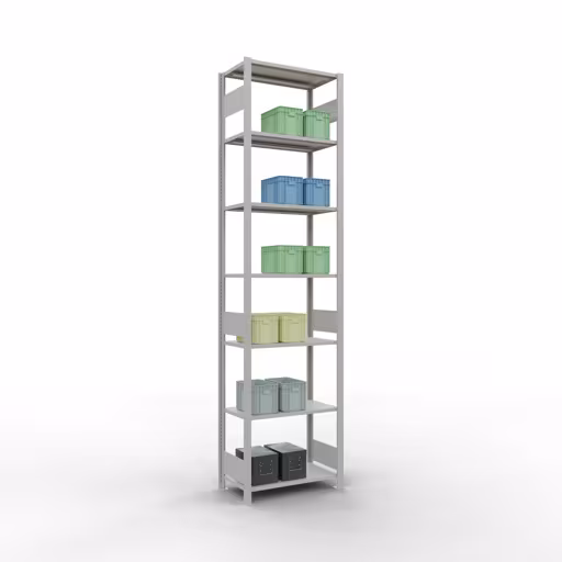 Image supplémentaire de l'article Étagère de base, étagère, système enfichable MULTIplus150, 3000 x 750 x 400 mm, 7 étagères, RAL 7035 gris clair à partir de l'étagère de base