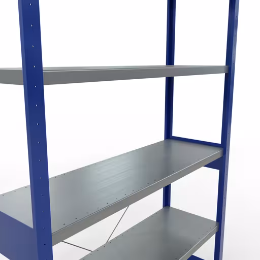 Étagère de base, étagère, système enfichable MULTIplus250, 2500 x 1300 x 400 mm, 6 étagères, traverse, RAL 5010 bleu gentiane/galvanisé de la catégorie d'étagères de base avec le GTIN 4004514251718 Étagère de base, étagère, système enfichable MULTIplus250, 2500 x 1300 x 400 mm, 6 étagères, RAL 5010 bleu gentiane/galvanisé de la marque Schulte Lagertechnik de la gamme de produits du système enfichable