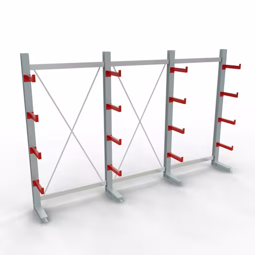 Figura n. 10 dell'articolo Scaffale completo K 3000, unilaterale, 2500 x 3900 x 400 mm, RAL 7001 / RAL 3000, 5 livelli di stoccaggio del gruppo di prodotti scaffalature cantilever della marca Schulte Lagertechnik